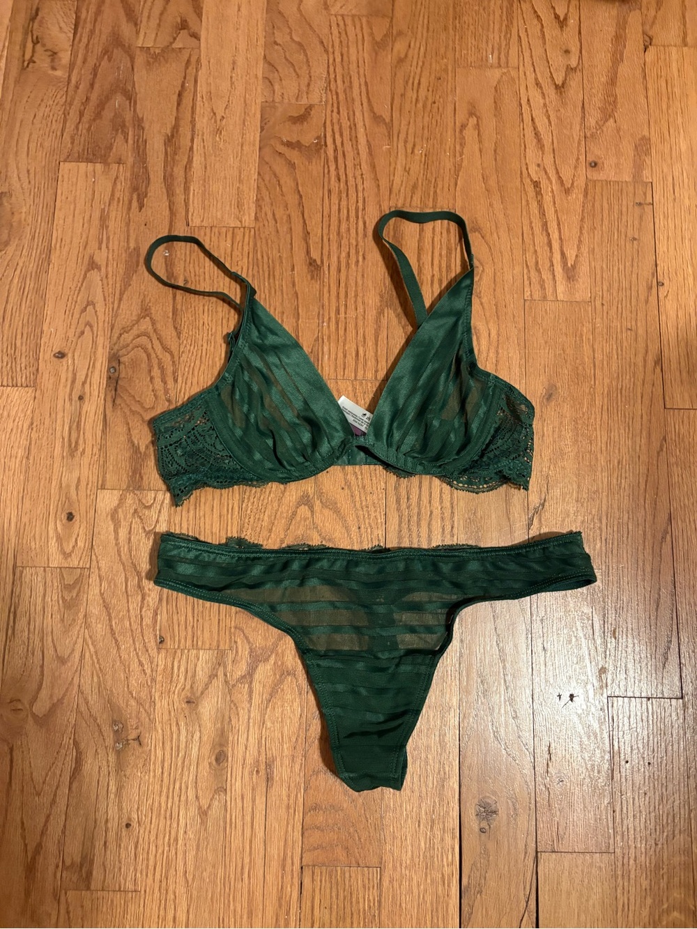 Adore Me green lace lingerie set